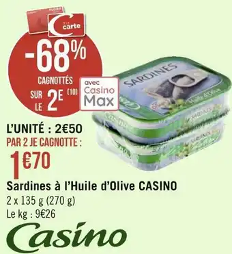 Géant Casino Casino sardines à l’huile d’olive offre