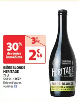 Auchan Direct Bière blonde heritage offre