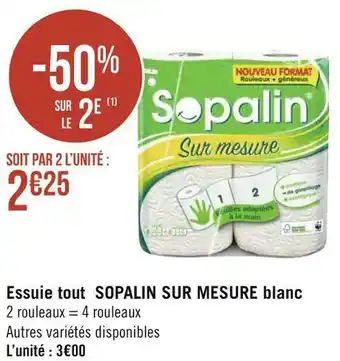 Géant Casino Sopalin sur mesure essuie tout blanc offre