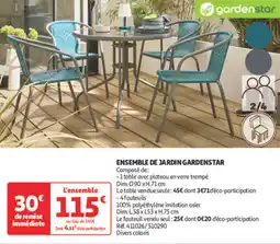 Auchan Direct Ensemble de jardin gardenstar offre