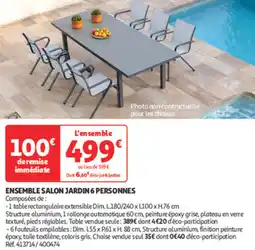 Auchan Direct Ensemble salon jardin 6 personnes offre