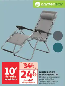 Auchan Direct Fauteuil relax miami gardenstar offre