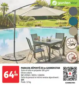 Auchan Direct Parasol déporté gardenstar offre