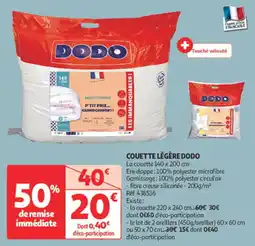 Auchan Direct Couette légère dodo offre