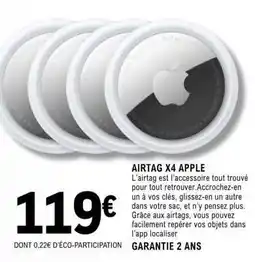 E.Leclerc AIRTAG X4 APPLE offre