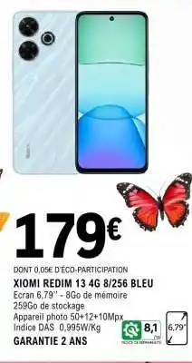 E.Leclerc XIOMI REDIM 13 4G 8/256 BLEU offre