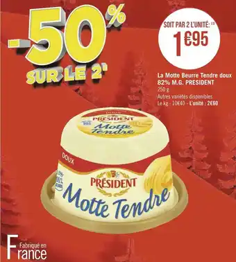 President la motte beurre tendre doux 82% m.g.