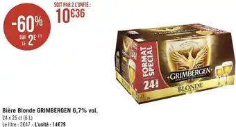 Géant Casino Grimbergen bière blonde 6,7% vol. offre