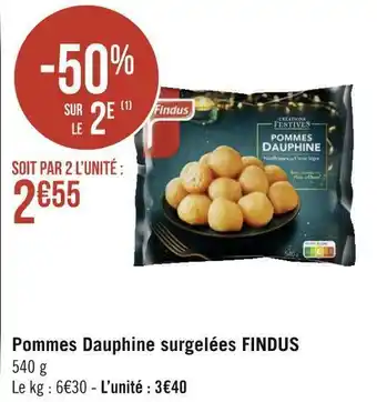 Géant Casino Findus pommes dauphine surgelées offre