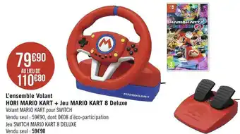 Géant Casino L’ensemble volant hori mario kart + jeu mario kart 8 deluxe offre