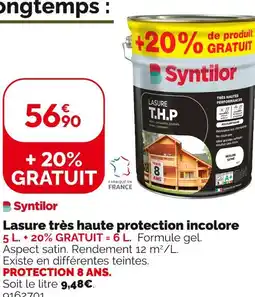 Weldom Syntilor Lasure très haute protection incolore offre