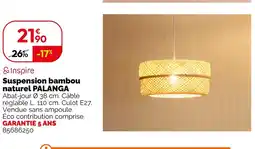 Weldom Inspire Suspension bambou naturel PALANGA offre