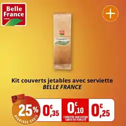 Coccimarket Kit couverts jetables avec serviette belle france offre