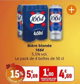 Coccimarket Bière blonde 1664 offre