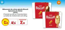 Coccimarket Bâtonnets de crème glacée biscuit speculoos & crème lotus offre
