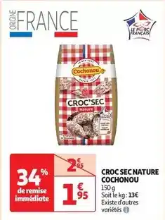 Auchan Cochonou - croc sec nature offre