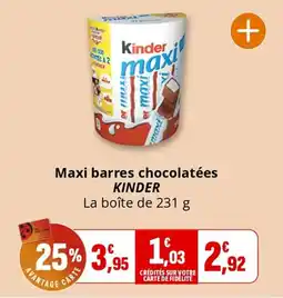 Coccimarket Maxi barres chocolatées kinder offre