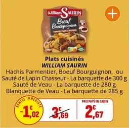 Coccimarket Plats cuisinés william saurin offre