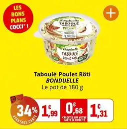 Coccinelle Express Taboulé poulet rôti bonduelle offre