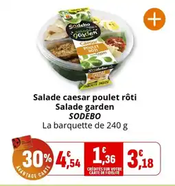Coccinelle Express Salade caesar poulet rôti salade garden sodebo offre