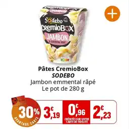 Coccinelle Express Pâtes cremiobox sodebo offre