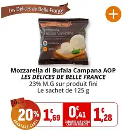 Coccinelle Express Mozzarella di bufala campana aop les délices de belle france offre