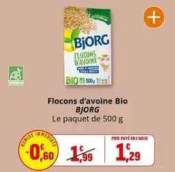 Coccinelle Express Flocons d'avoine bio bjorg offre