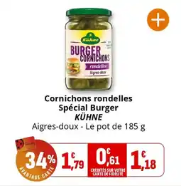 Coccinelle Express Cornichons rondelles spécial burger kühne offre