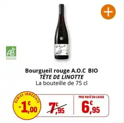 Coccinelle Express Bourgueil rouge a.o.c bio tête de linotte offre