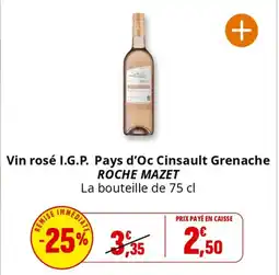 Coccinelle Express Vin rosé i.g.p. pays d'oc cinsault grenache roche mazet offre