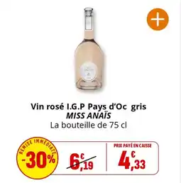 Coccinelle Express Vin rosé i.g.p pays d'oc gris miss anaïs offre