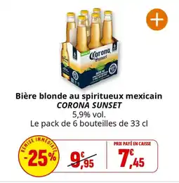 Coccinelle Express Bière blonde au spiritueux mexicain corona sunset offre