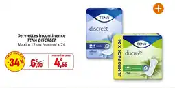 Coccinelle Express Serviettes incontinence tena discreet offre
