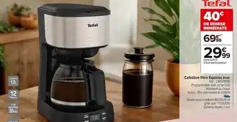 Carrefour Market TEFAL Cafetière filtre Equinox inox offre