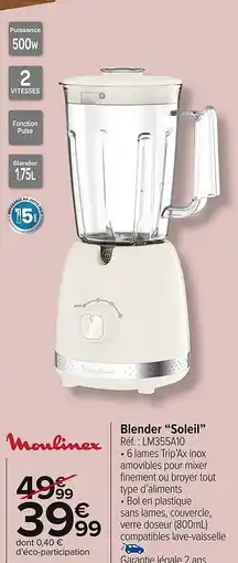 Carrefour Market MOULINEX Blender "Soleil" offre