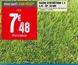 Brico Cash Gazon synthétique 1 x 4 m - ép. 35 mm offre