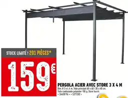 Brico Cash Pergola acier avec store 3 x 4 m offre
