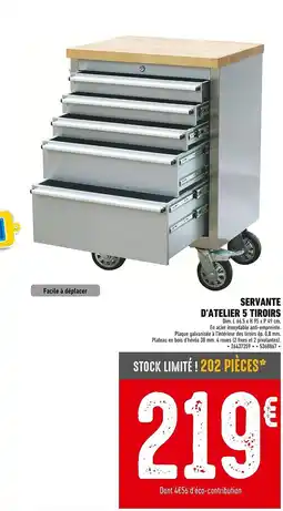 Brico Cash Servante d'atelier 5 tiroirs offre