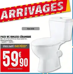 Brico Cash Pack wc rimless céramique offre