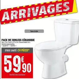 Batkor Pack wc rimless céramique offre