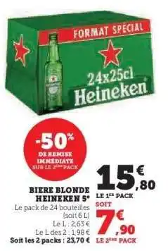 U Express Biere Blonde Heineken 5° offre