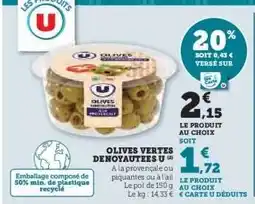 U Express Olives Vertes Dénoyautées U offre