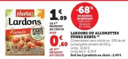 U Express Lardons ou Allumettes Fumés Herta offre