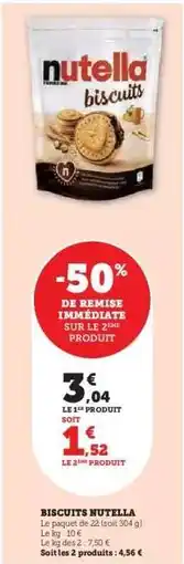 Super U Biscuits Nutella offre