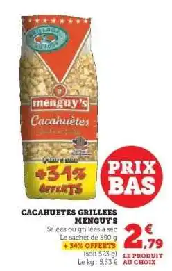 U Express CACAHUETES GRILLEES MENGUY'S offre