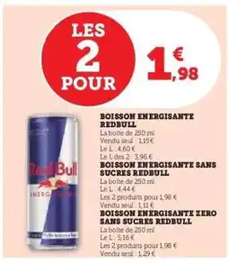 Super U Boisson Energissante Redbull offre