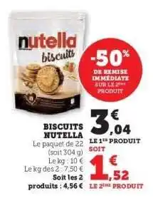 U Express Biscuits Nutella offre
