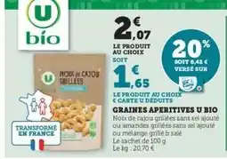 U Express Graines Apéritives U Bio offre