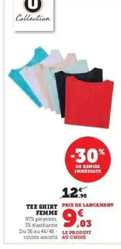 Super U Tee-Shirt Femme offre