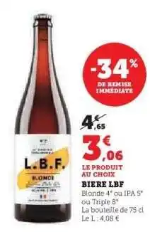 Super U BIÈRE LBF offre
